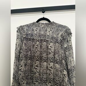 Free People Snakeskin Roma Print Blouse